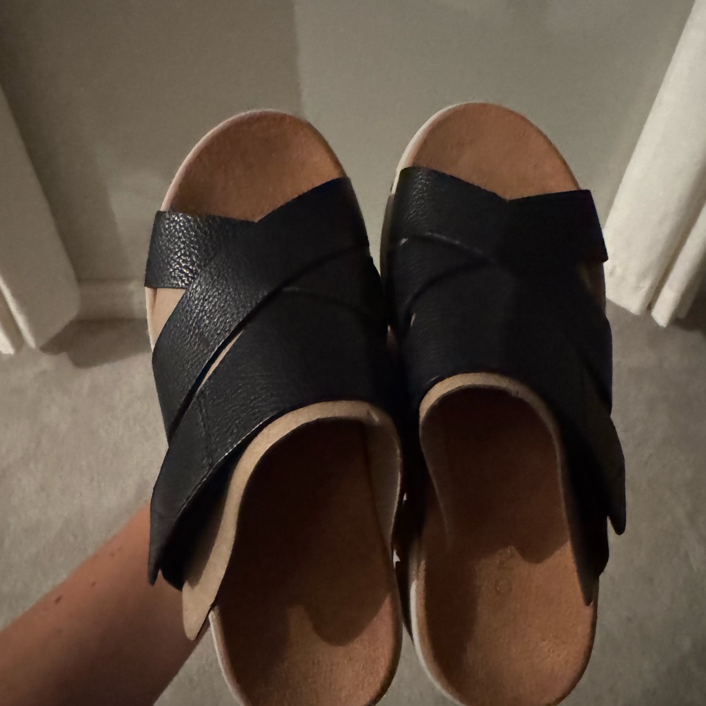 Vionic Black Cross-Strap Sandals
